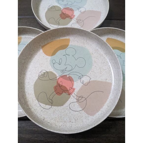 Set 4 Disney Mickey Mouse Children’s Kids Dinner Plates Bpa Free New CORN HUSK - Picture 2 of 8